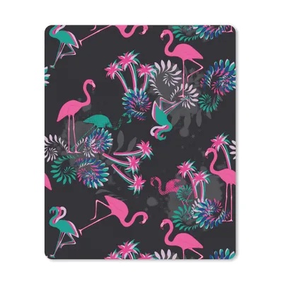 Produktbild von MuchoWow® Mauspad Mousepad Flamingo - Muster - Rosa - Dschungel 30x40 cm - Mousepads - Maus Mat - Pad - Mausunterlage - Mausmatten