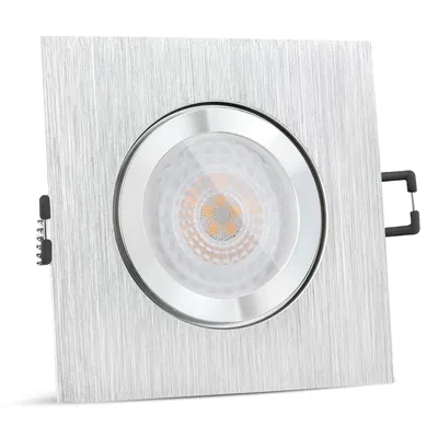 Produktbild von SSC-LUXon QW-2 flacher LED Badeinbaustrahler IP44 mit fourSTEP Modul Dimmbar ohne Dimmer - Spot eckig gebürstet 4W neutralweiß