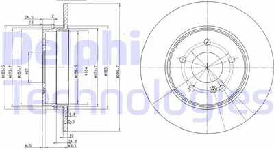 Produktbild von 2x DELPHI Bremsscheibe BG3239C passend für MERCEDES-BENZ CLK (C209) CLK (C208)