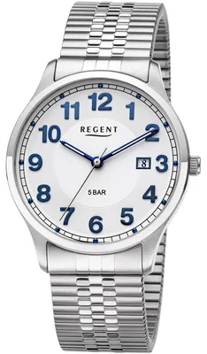 Productafbeelding van Regent F-1573 herenhorloge met leren band. Goed leesbaar