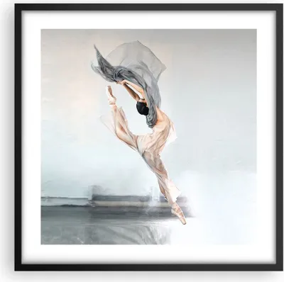 Produktbild von Gerahmtes Poster - Schwarzer Rahmen - Tanz Frau Ballerina - 50x50 cm - Wand Bild - Wanddeko - Wandbilder - Kunstposter - Wandposter - Bilderrahmen - Bilder - Kunstdruck - P2BAC50x50-5030