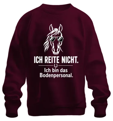 Obrázok produktu pre Tričko/pulóver s nápisom "Ja nejazdim na koni. Toto je moje vyjadrenie. Sarkastická jazdkyňa.", burgundská farba, veľkosť XXL