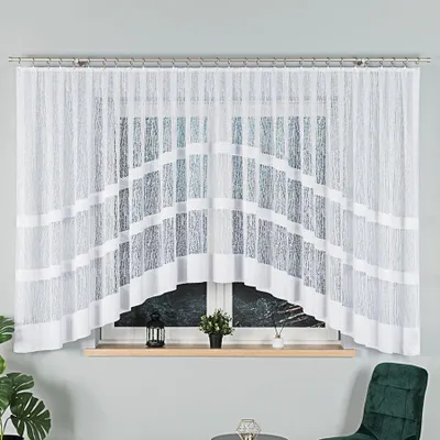 Image de Rideau décoratif court à motifs tongs WIKTORIA 160 blanc 500x160 cm MyBestHome