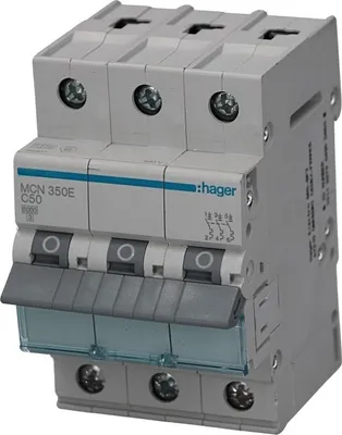 Produktbild von HAGER MCB Leitungsschutzschalter 6kA 3P C 50A MCN350E