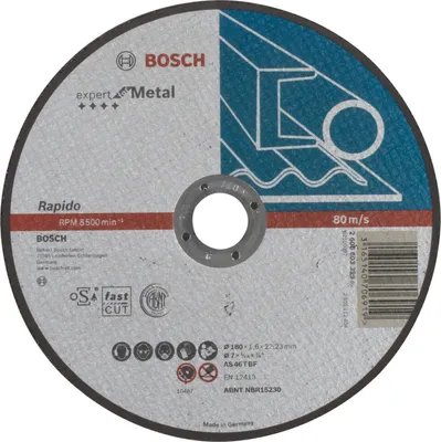 Produktbild von Bosch Trennscheibe gerade Expert for Metal Rapido AS 46 T BF 180 mm 22,23 mm 1,6 mm - 2608603399