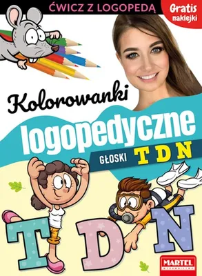 Zdjęcie produktu dla Kolorowanki logopedyczne Gloski T D N z naklejkami