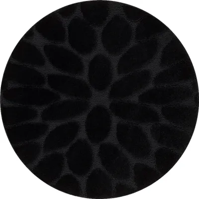 Image de Tapis de salle de bain SUPREME cercle STONES, des pierres, antidérapant, doux - noir noir cercle 67 cm