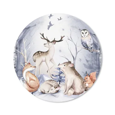 Produktbild von MuchoWow® Mauspad Mousepad Wald - Winter - Weihnachten 20x20 cm - Mousepads - Maus Mat - Pad - Mausunterlage - Schreibtischmatte