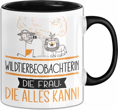 Produktbild von Wildtierbeobachterin Geschenk Tasse Becher Die Frau Die Allen Kann Geschenkidee für eine Wildtierbeobachterin Lustig (Schwarz)