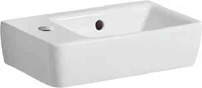Produktbild von Geberit Selnova - Waschbecken 400x250 mm, mit Überlauf, 1 Hahnloch, Weiß 501.518.00.7