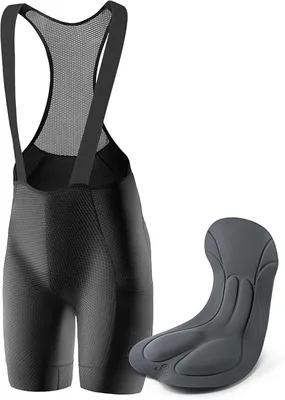 Produktbild von ROCKBROS Trägerhose Herren Kurz Gepolstert Sommer Atmungsaktiv Stoßfest Für Rennrad MTB Schwarz Größe M