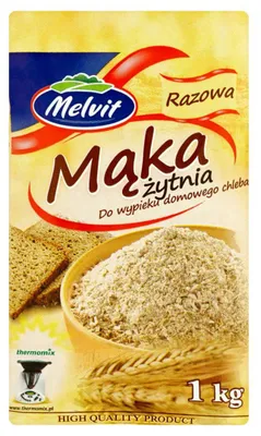 Productafbeelding van Melvit volkoren roggemeel voor het bakken van zelfgemaakt brood, 1 kg