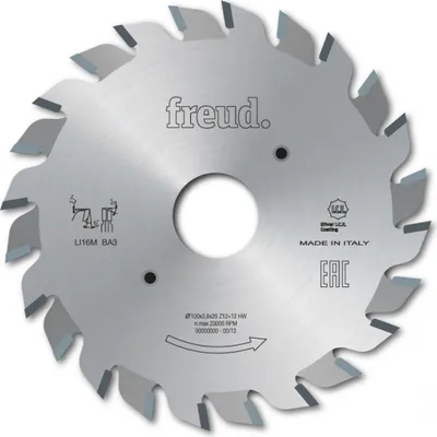 Image de Lame d'inciseur extensible standard FREUD - Ø120 2,8-3,6 Alésage 22 - Z12+12 - F03FS02488 -LI16M AB3