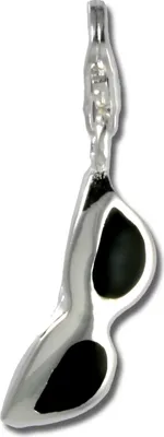 Image de SilberDream Charm bracelet pendentif lunettes noir 925 argent véritable FC3121S