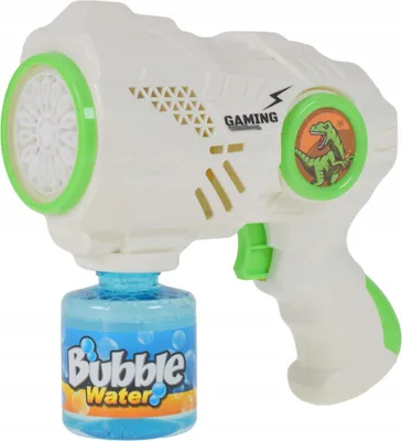 Immagine prodotto di Pistole giocattolo - Pistola automatica per bolle di sapone con luce LED - giocattolo per bambini, con liquido per bolle di sapone incluso, disponibile in due colori