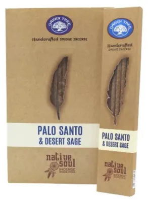 Produktbild von Räucherstäbchen Green Tree Native Soul Smudge "Palo Santo & Desert Sage" 15gr. (8 Sticks)