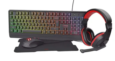 Produktbild von Trust Ziva, Kabelgebunden, USB, Membran Key Switch, QWERTZ, RGB-LED, Schwarz