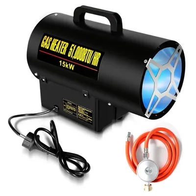 Produktbild von Clanmacy Gasheizgebläse Heizgerät 15kW Gasheizer Heizkanone Gasofen Bauheizer für 225㎡ Werkstätten, Straßenbrücken, Eisenbahnflughäfen Maschinenwartung