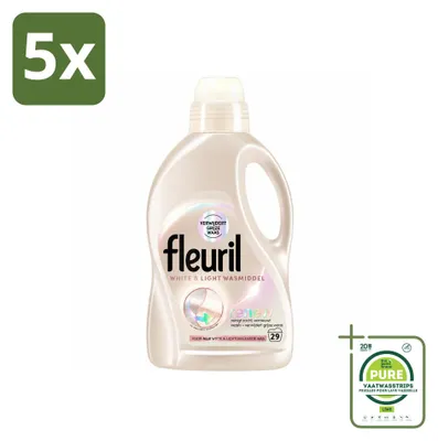 Produktbild von 5 x Fleuril White & Light Flüssigwaschmittel - 1,48 l - Großpackung - 5 Stücke
