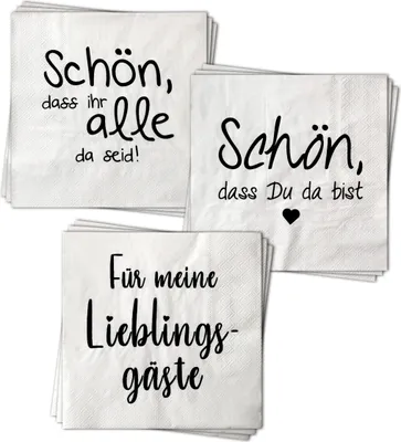 Immagine prodotto di 1.09 Tovaglioli GASTFREUNDSCHAFT - 60 pezzi - 3 motivi diversi, 3 veli