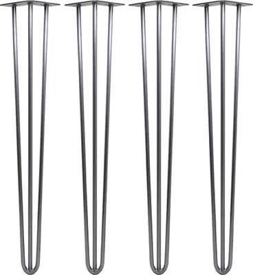 Produktbild von 4er Set Stahl Tischbeine Tischfüße Möbelfuss Hairpin Legs 2 Farben V2Aox, Farbe:Natural