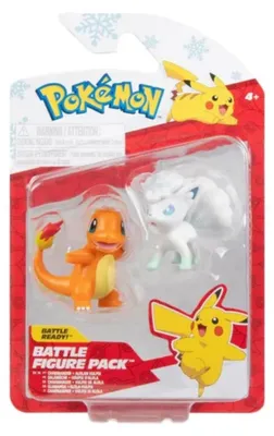Produktbild von Pokémon First Partner Battle Figure Set Figure 2 Pack Holiday Charmander 2 & Alolan Vulpix W4