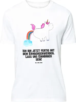 Produktbild von Mr. & Mrs. Panda Größe L T-Shirt Einhorn Pupsen - Weiß - Geschenk, Glitzer, mit Spruch, Unicorn, Tshirt, Spaß, Freundin, Regenbogen, Lustig, Shirt
