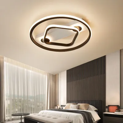 Obrázok produktu pre LED stropné svietidlo Stropné svietidlo SX8769WB s diaľkovým ovládaním Farba svetla/jas nastaviteľný stmievateľný čierny lakovaný kovový rám LED stropné svietidlo do spálne