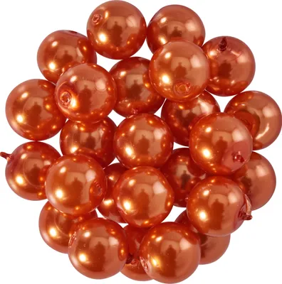 Produktbild von Glaswachsperlen Ø 8 mm, 25 Stück Dunkelorange