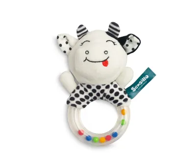 Produktbild von SENSILLO - Rassel Baby, Kuscheltier Babyspielzeug mit Rassel, Motorikspielzeug, Kuh
