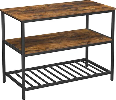 Zdjęcie produktu dla Regał Piekarniczy, Wyspa Kuchenna Z Dużym Blatem, Stabilna Konstrukcja Stalowa, 120 X 60 X 90 Cm, Przemysłowa Półka Kuchenna, Ła