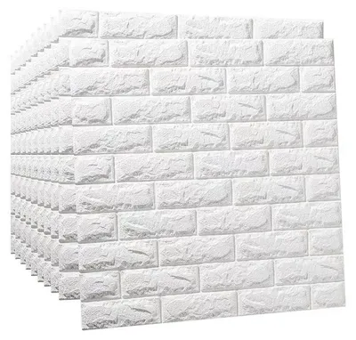 Obrázek produktu pro 10 kusů 3D stěnových panelů, samolepicích, bílých cihel, samolepicích, tapet do obývacího pokoje, kuchyně, ložnice (bílé, 5,2 m²)