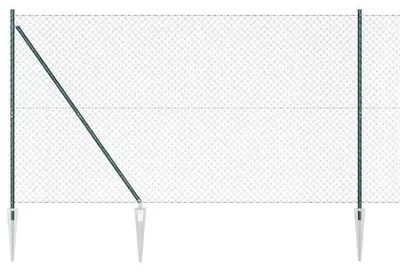 Zdjęcie produktu dla Ogrodzenie z siatki drucianej – ogrodzenie z tworzywa sztucznego 1,5 x 25 m – rozmiar oczek 60 x 60 mm – zestaw z 5 słupkami – odporne na promieniowanie UV i warunki atmosferyczne – kolor zielony