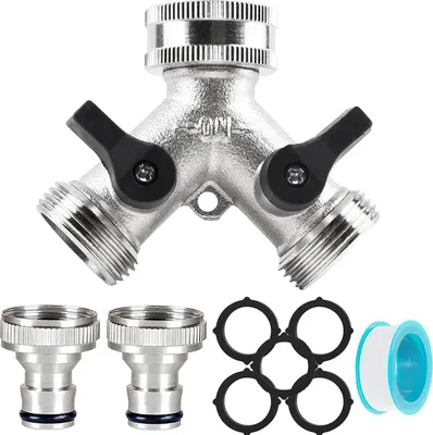 Produktbild von Frypay 2 Wege verteiler Wasser 3/4 Zoll,wasseranschluss verteiler, y-verteiler zulaufschlauch Waschmaschine geschirrspüler,Gartenschlauch Verteiler