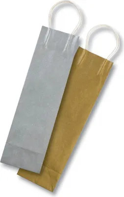Immagine prodotto di Folia sacchetti in carta kraft per bottiglie, 10x10x36cm, 6 pezzi, oro / argento