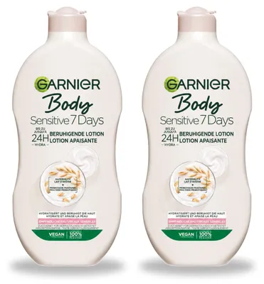 Produktbild von 2 x Garnier Body Sensitive 7 Days Bodylotion mit Hafermilch & Probiotika, 400 ml - Vorteilspackung - 2 Stücke