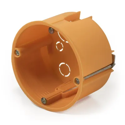 Zdjęcie produktu dla Puszka ścienna McPower, Ø68 x 45 mm, ze śrubami mocującymi, pomarańczowa