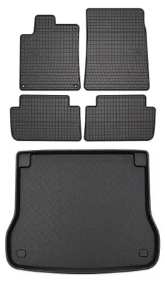 Obrázok produktu pre Gumové autokoberce SolidPRO + vaňa kufra pre: Citroen C5 I 2001-2008 kombi 5 ks