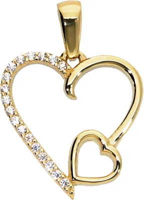 Produktbild von Herz Anhänger aus Gold 333 (8 kt) mit Zirkonia