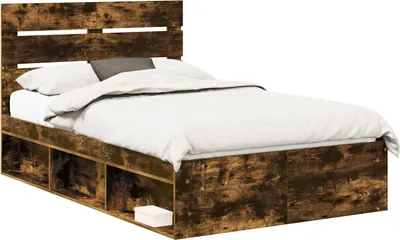 Zdjęcie produktu dla vidaXL Rama łóżka z dębu wędzonego 120 x 200 cm z litego drewna sosnowego