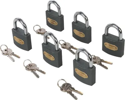 Produktbild von Silverline - Vorhängeschloss aus Eisen mit gleichen Schlüsseln 6pk - 50mm