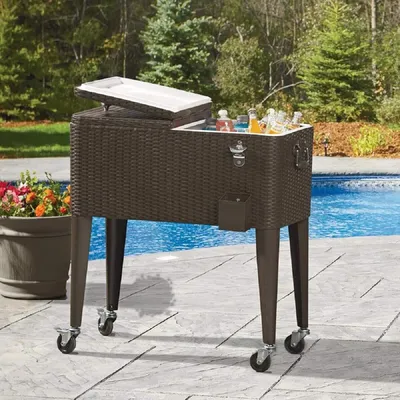 Produktbild von Servierwagen Kühlwagen Kühlbox Beistellwagen Getränkewagen Getränkekühler Getränkekühlwagen Eisbox Eiswagen Party Kühler Partywagen Beistellwagen Cateringwagen Eventkühler Thermobox