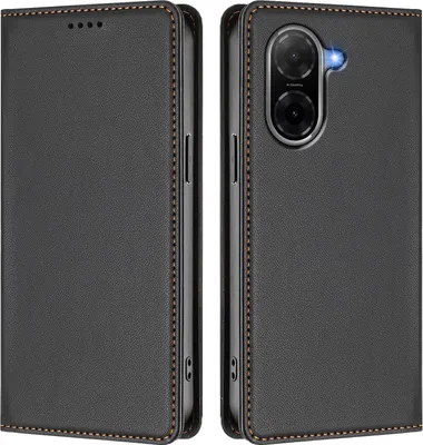 Image de Etui en cuir pour Xiaomi Redmi A5 4G, étui magnétique en cuirPolyuréthaneavec support Noir