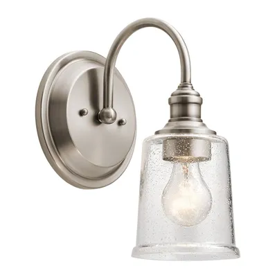 Immagine prodotto di Lampada da parete in cromo con paralume in vetro Waverly 1xE27 60W Kichler