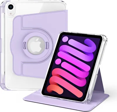 Produktbild von iPad Mini 7 (2024) / iPad Mini 6 (2021) Hülle - 360° Rotating Folio Klapphülle mit Schlaf/Wach-Funktion - Violett
