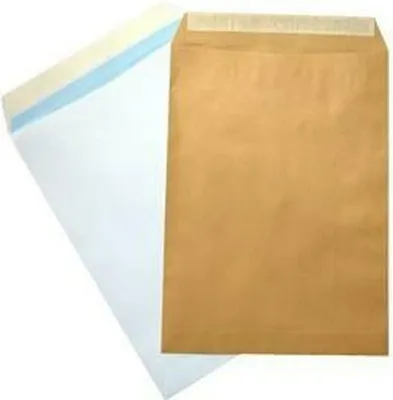 Produktbild von Schachtel 250 Beutelverlängerte Folie (260x360) Offset weiß 100 gsm selbstklebend opensam mit Silikonstreifen sam 149005