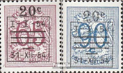 Produktbild von Briefmarken Belgien 1954 Mi 987-988 (kompl.Ausg.) postfrisch Aufdruckausgabe