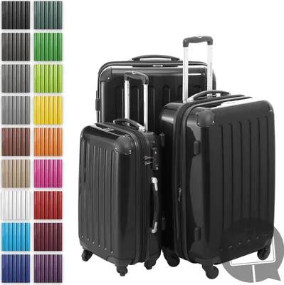 Produktbild von HAUPTSTADTKOFFER - Alex - Kofferset 3 Größen Hartschalenkoffer Trolleys erweiterbar, 4 Rollen, Hartschale glänzend Reisekoffer Set, expandable travel luggage,Schwarz