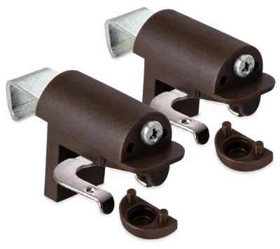 Produktbild von Set mit 2 Halterungen für Jalousien mit 25 mm Breite – braun – ohne Bohren