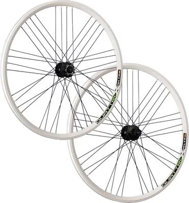 Produktbild von 28 Zoll Laufradsatz Quattro X Hohlkammer Shimano Deore HB-M525 Cues QB400 7-11 Disc weiß